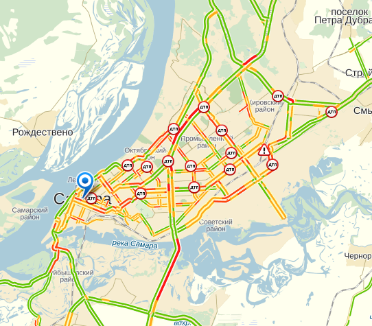 Пробки самара сейчас карта